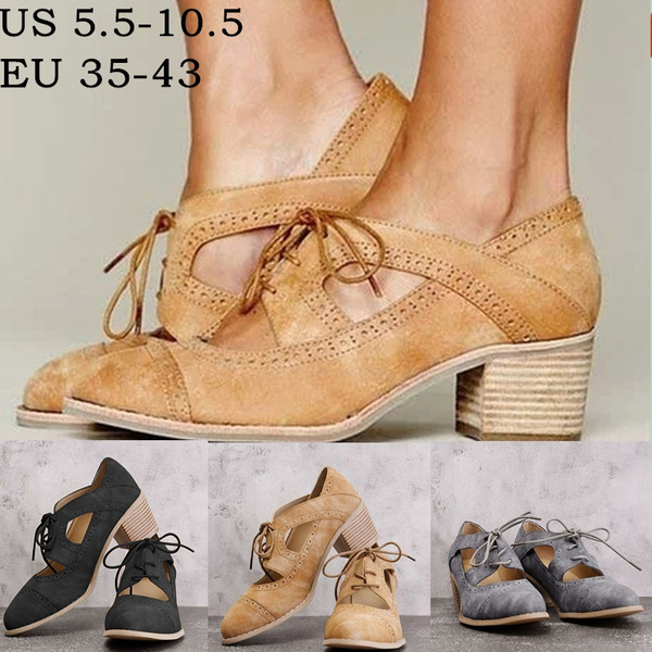 New Women S Cutout Lace Up Low Heel Oxford Shoes Women Daily Loafers Single Shoes British Style Women Big Size Casual Shoes Chaussure Femme Wish
