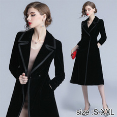 dust coat, Fashion, trenchcoatforwomen, longblackvelvettrenchcoat