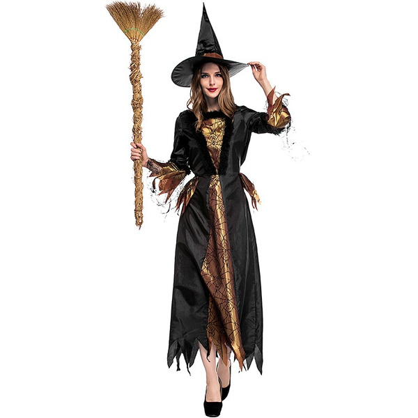 Plus Size spider print Halloween Witch Sorcerer Wizards Ghost Cosplay Carnival Fantasia Zombie Evil Demon Queen Fancy Dress Outfits Japanese Anime Adult Easter Party Game Uniforms | Wish
