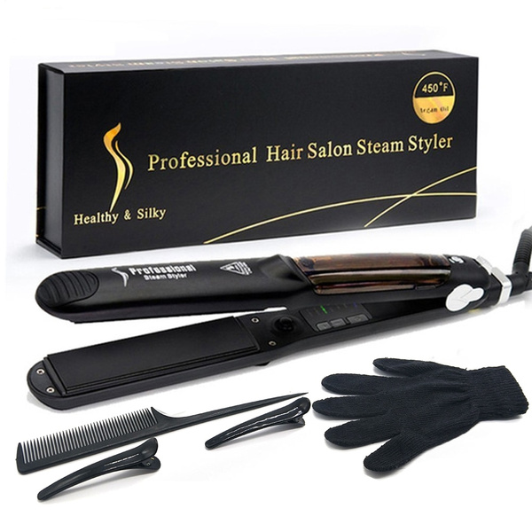 Professional hair outlet steamer flat iron