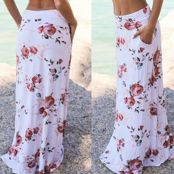 summer long skirt floral