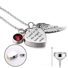 ashescasket, Jewelry, Angel, heart necklace