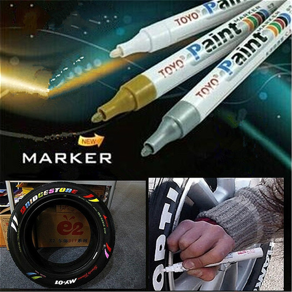 2x White Waterproof Oil Based Pen Paint Marker For Toyota Scion Tire Wheel Tread