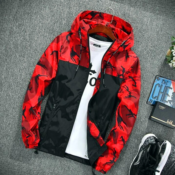 Fashion Men's Camouflage Jacket Military Style Casual Male Windbreaker Coat  Zip Up Hip Hop Hooded Jacket for Men