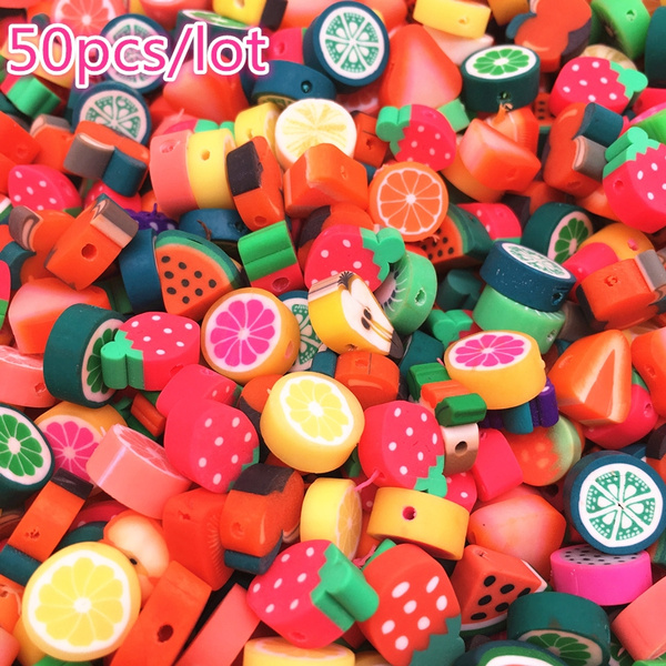 150Pcs Fruit Beads Loose 10mm Polymer Clay for DIY Jelry Making Girls 