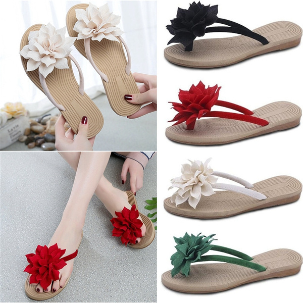 Flip flops with flowers on online top