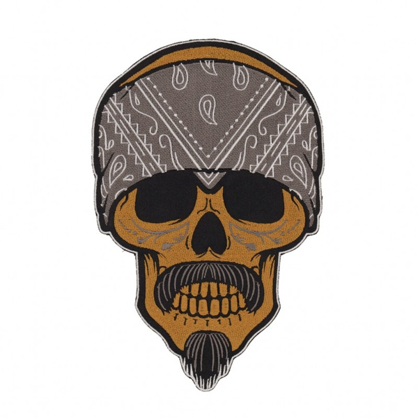Skull Biker Patch Large Embroidered Patches For Clothing Punk Patches On  Clothes Sew/Iron On Patches