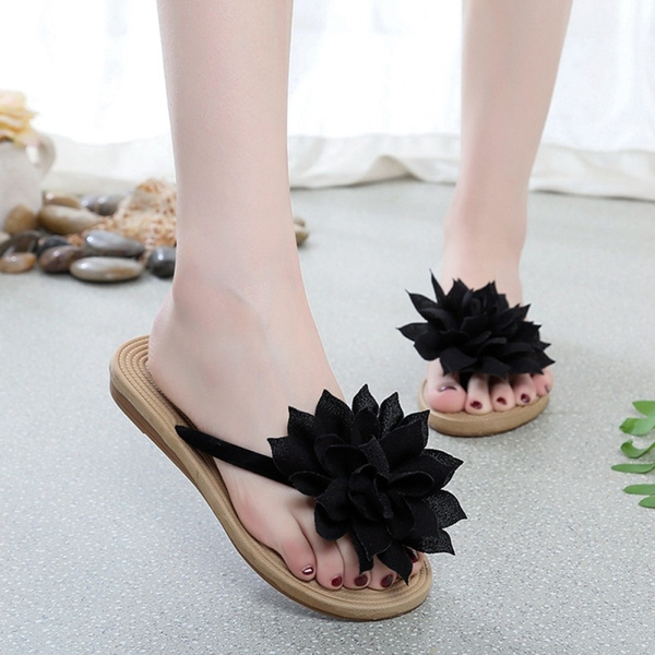 flat flower slippers