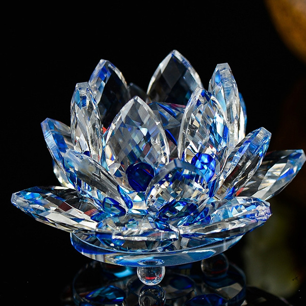Paperweight Decoration Wedding Figurines Glass Flower Crafts Crystal Lotus 
