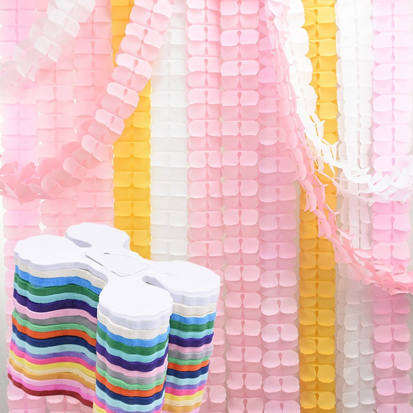 5 Pack Perfect for Colorful Theme Party Celebrations Each Garland 3 Meters Long Paper Full of Wishes Rainbow Four-Leaf Clover Tissue Garlands 