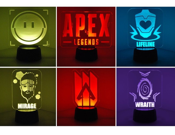 12 Style Apex Legends Led Night Light Acrylic Laser Cut Logo Table Lamp Gaming Decor Gift For Gamer Wish