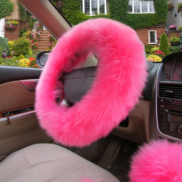 Pink fuzzy store wheel cover