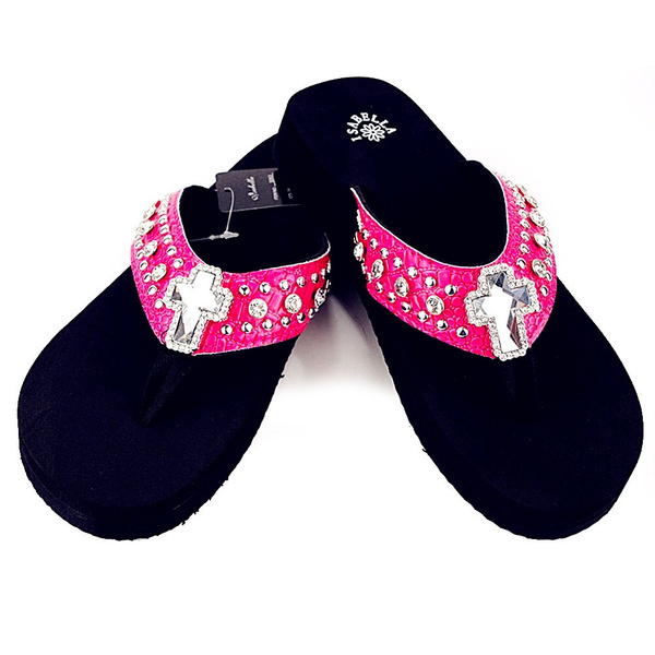 western bling flip flops