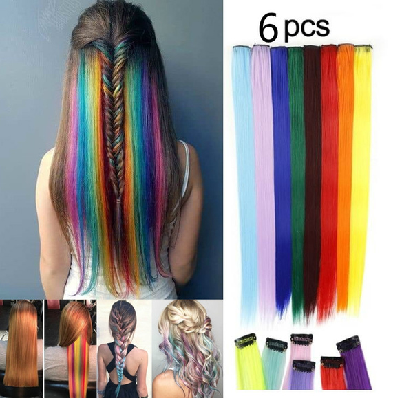 hair extensions rainbow