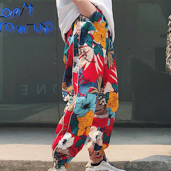 Womens Ladies Floral Print Palazzo Trousers Loose Flared Stretchy Wide Leg  Pants | eBay