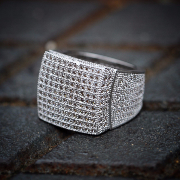 mens micro pave diamond rings