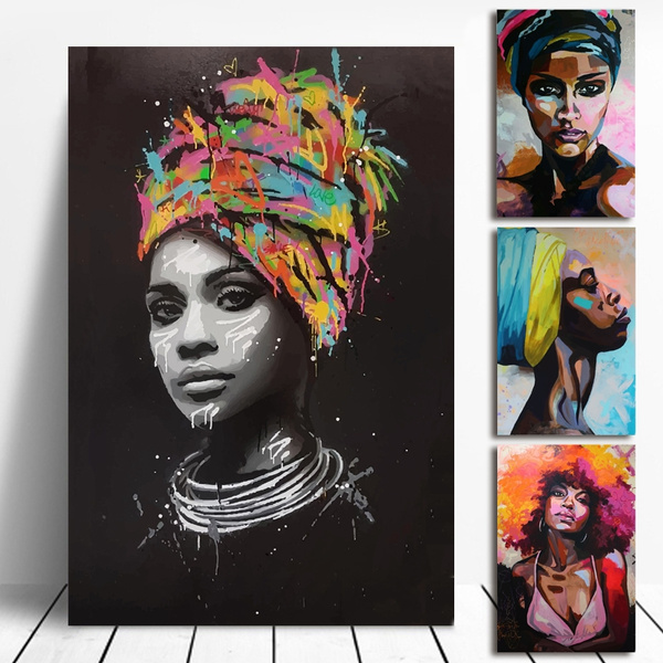 Afro Art Africa Women Canvas Painting Wall Art Colorful Picture Home Decor Wish