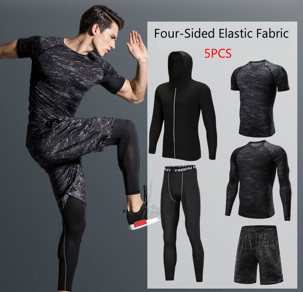 Fitness Suit Men's Workout Clothes Running Quick-Drying Gym Sports