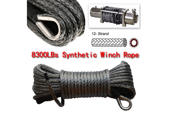 LBs with Sheath for atvs Winches ATV UTV SUV Truck Boat Ramsey Nylon Winch Rope Extension Winch Rope 1/4 x 50 Synthetic Winch Cable 7000 Blue