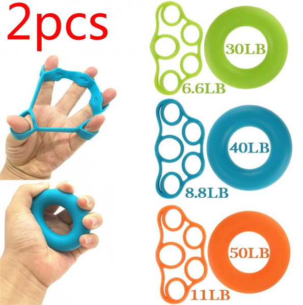 D DOLITY Silicone Finger Hand Strengthener Grip Ring Forearm Muscle Power Training Exerciser 
