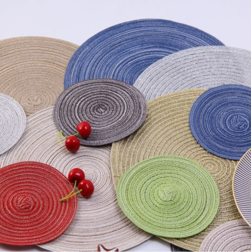 Round Woven Fabric Placemats Table Setting Place Mats Dining Room Diy Wish