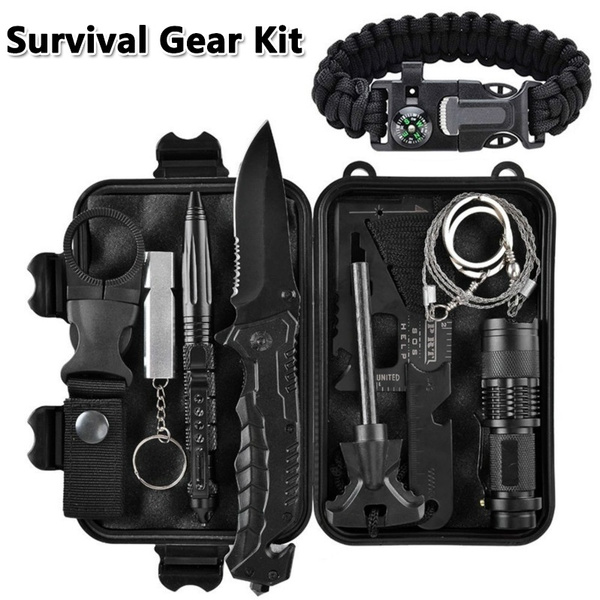 Emergency Survival Kit 11 in 1, Outdoor Survival Gear Tool with