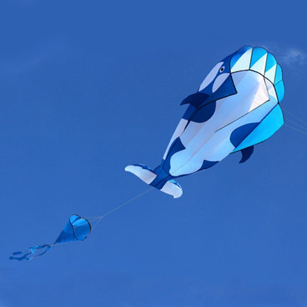New 3D Soft Whale Frameless Flying Kite Outdoor Sports Toy Children Kids  Funny Gift