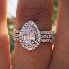 Natural Morganite and Pink Halo Zircon Ring Pear Shape Art Deco Antique Engagement Ring Birthstone Rings for Women Promise Rings for Women Size 5-11