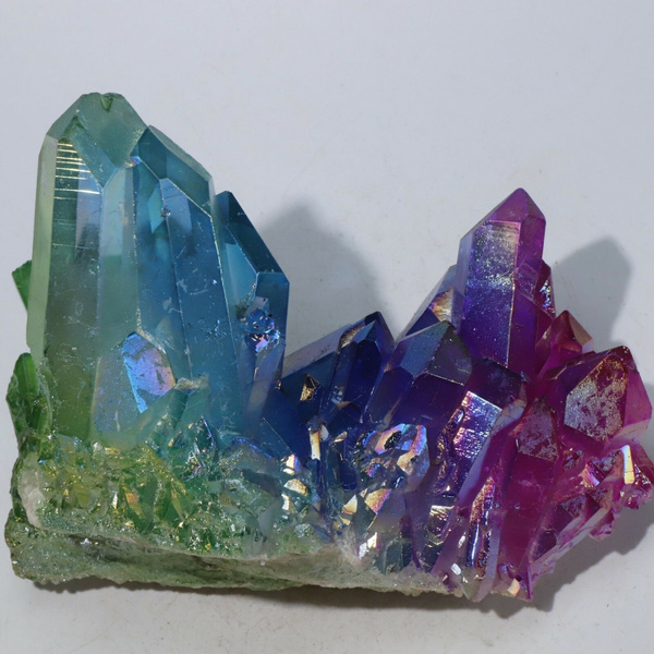Rainbows Light Purple Aura Quartz Tantric Crystal Titanium Bismuth Silicon 200g