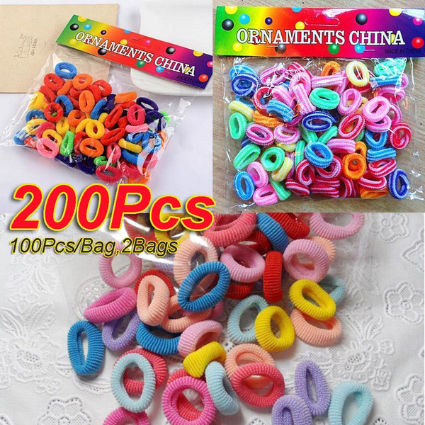 200 Pieces Mini Hairbands Girl Baby's Elastic Hair Ties Tiny Soft Rubber Bands f 