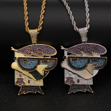 Cubic Zirconia, birdnecklace, hip hop jewelry, punk necklace