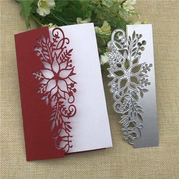 Silver Metal Cutting Dies Stylish Flower Stencil Scrapbooking Emboss Template DIY Paper Cards Album Craft Decor 