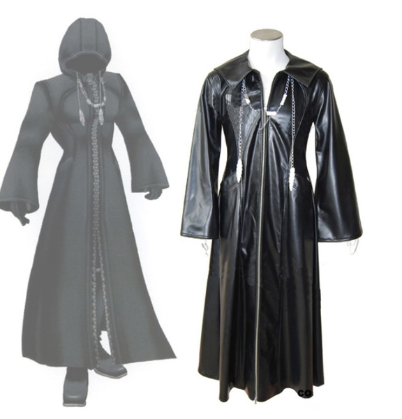 Kingdom Hearts Organization XIII Roxas Zip Jacket Cosplay Costume Cloak Coat 