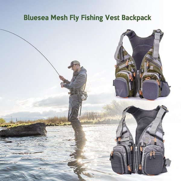 Blusea Mesh Fly Fishing Adjustable Vest Backpack Breathable Outdoor Fishing  Vest For Fishing Gear Organization