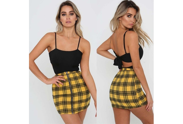 High waisted outlet plaid skirt qvc