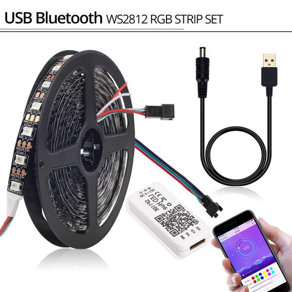 DC 5V WS2812B Bluetooth USB LED Strip 5050 APP Controller RGB led Strip light 