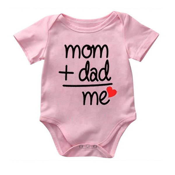 Newborn Baby Boy Girl Clothes I LOVE MUMMY DADDY Romper Jumpsuit Bodysuit Outfit
