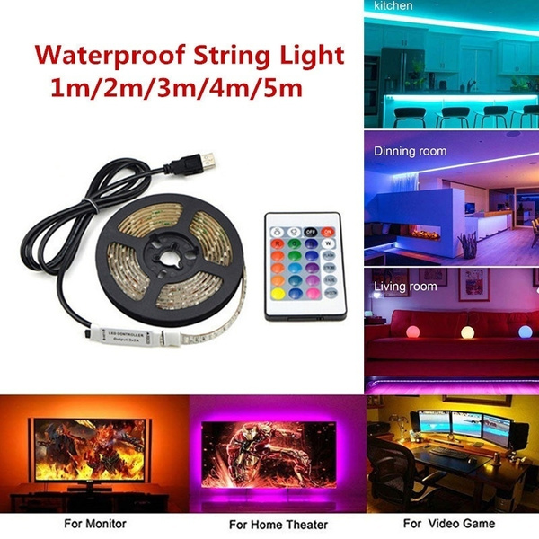 50cm 500cm Usb 5v Led Waterproof String Light Lamp Flexible Rgb Changing Light Tape With Remote Control Ribbon Wish