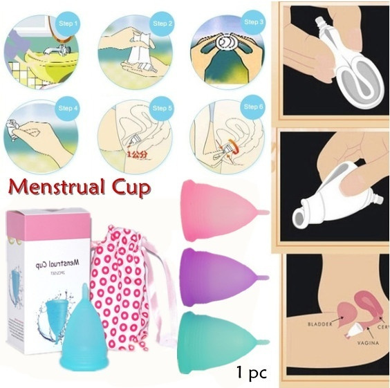 1pcs Silicone Menstrual Cup No Leak Safe Comfortable Women