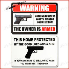 warningsign, gunsign, Metal, gun