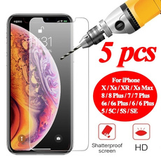 5PACK 9H Tempered Glass Screen Protector For iPhone X / Xs / XR / Xs Max Protective Glass for iPhone 8 / 8 Plus / 7 / 7 Plus / 6s / 6s Plus / 6 / 6 Plus / 5 / 5C / 5S / SE Accessories