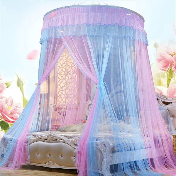 Details about   Romantic mosquito net wedding bed netting 2 PLY lace bead romantic bed curtains 