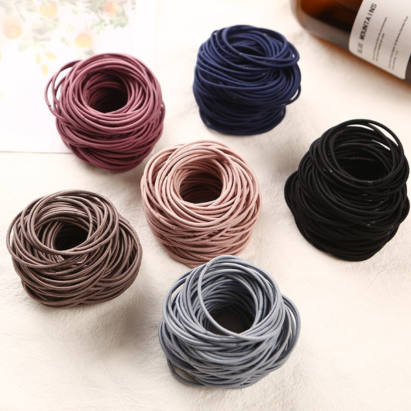 New Fashion Thin Elastic Rubber Lady Simple Basic Hair Bands Decorations  Ties Gum for Hair Rubber Bands Ponytail Holders for Girls Hair Accessories  | Wish