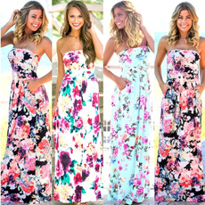 Summer, Floral print, long dress, Dress