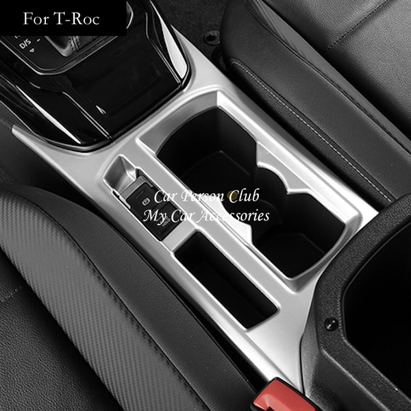 Interior Console Water Cup Box Gear Shift Panel Cover Stickers Garnish Trim  For VW Volkswagen T-Roc TROC 2017 2018 2019 Car Accessories
