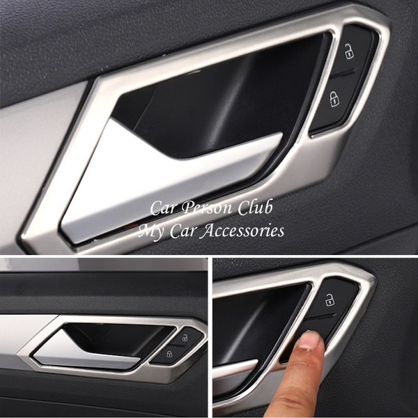 Car Accessories For VW Volkswagen T-Roc TROC 2017 2018 2019 Interior Door  Handle Bowl Cover Frame Panel Trim Stainless Steel Car Styling