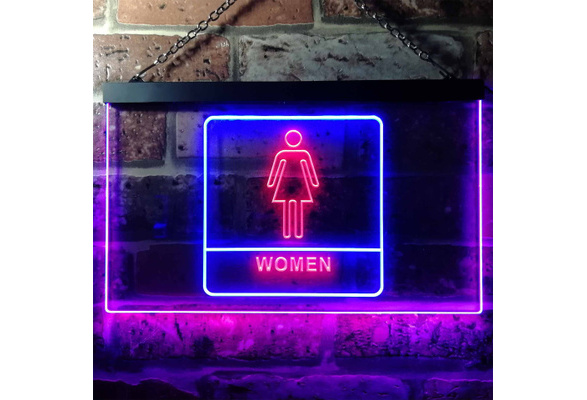 16"x12" j113-r WOMEN Toilet Vintage Display Neon Sign 