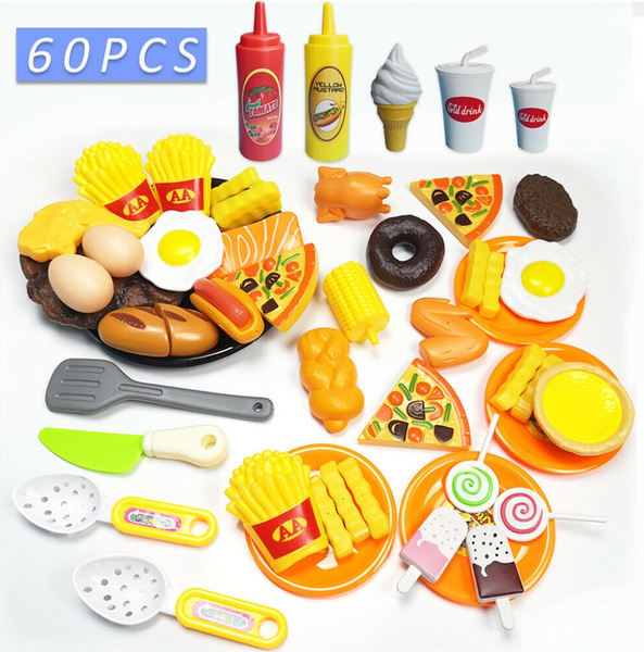 6pcs Kids Pretend Play Pizza Fake Food Cooking Cutting Gift Kitchen Children Toy 