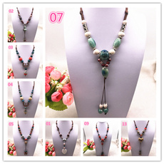 trendy necklace, ceramicsnecklace, Joyería de pavo reales, Chain