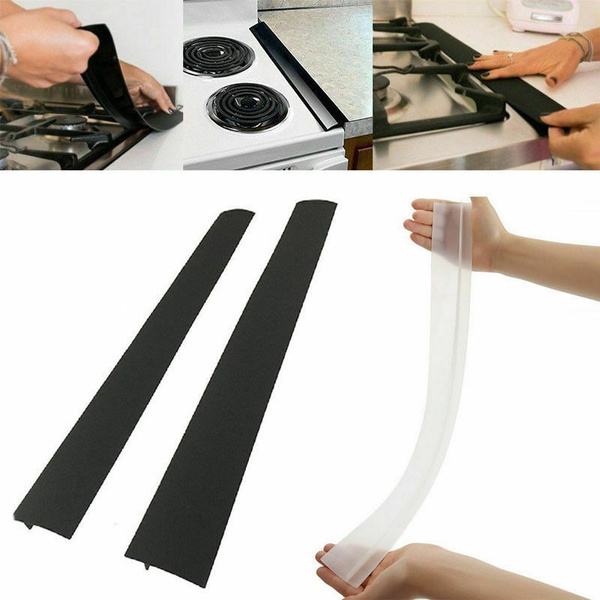 1pc Silicone Kitchen Stove Gap Cover Flexible Oven Guard Spill Seal Filler Kitchen  Stove Cover